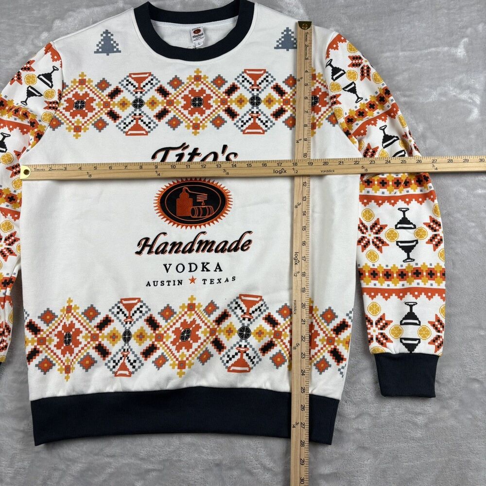 Tito's Handmade Vodka Ugly Christmas Party Sweater Mens Size L Austin Texas EUC - Picture 9 of 9
